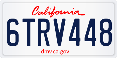 CA license plate 6TRV448