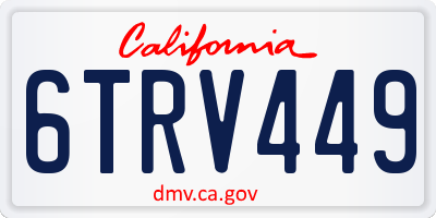 CA license plate 6TRV449