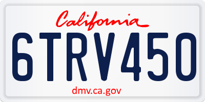 CA license plate 6TRV450