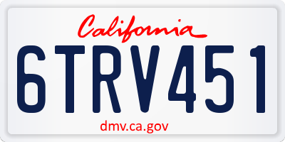 CA license plate 6TRV451