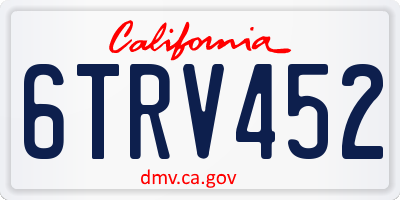 CA license plate 6TRV452