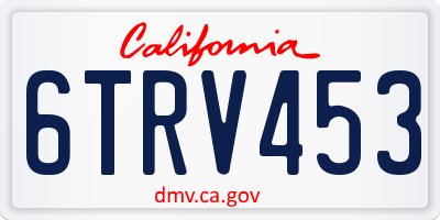 CA license plate 6TRV453