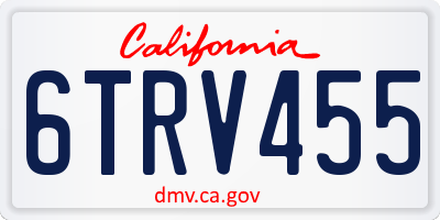 CA license plate 6TRV455