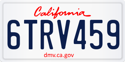 CA license plate 6TRV459