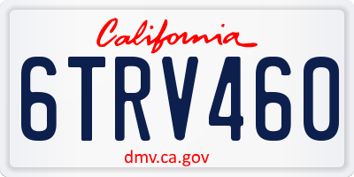 CA license plate 6TRV460