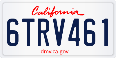 CA license plate 6TRV461