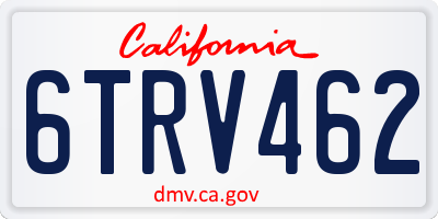 CA license plate 6TRV462