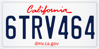 CA license plate 6TRV464