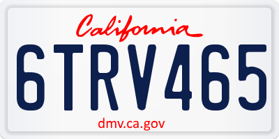 CA license plate 6TRV465