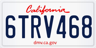 CA license plate 6TRV468