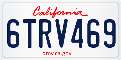 CA license plate 6TRV469