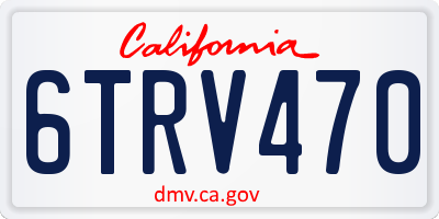 CA license plate 6TRV470