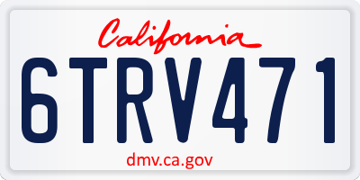 CA license plate 6TRV471