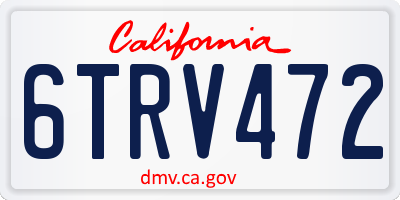 CA license plate 6TRV472