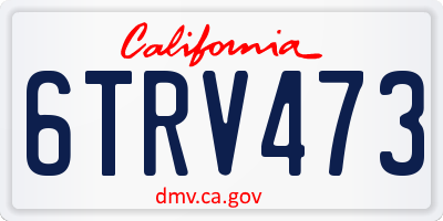 CA license plate 6TRV473