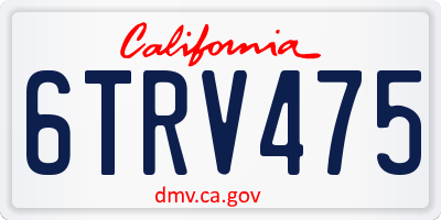 CA license plate 6TRV475