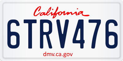 CA license plate 6TRV476