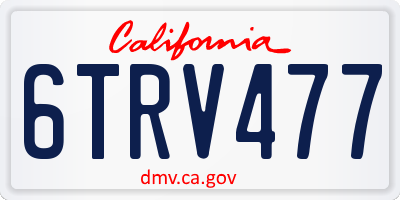 CA license plate 6TRV477