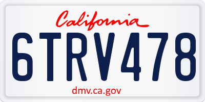 CA license plate 6TRV478
