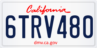 CA license plate 6TRV480