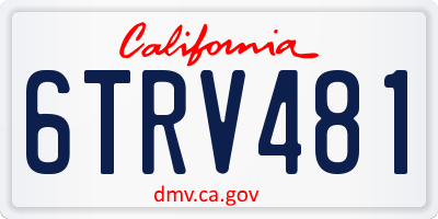 CA license plate 6TRV481