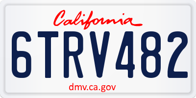 CA license plate 6TRV482