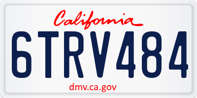 CA license plate 6TRV484