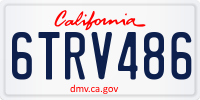 CA license plate 6TRV486