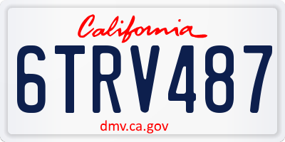 CA license plate 6TRV487