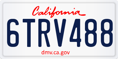 CA license plate 6TRV488