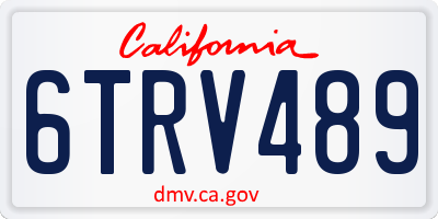 CA license plate 6TRV489