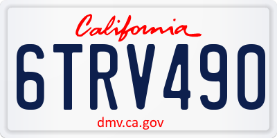 CA license plate 6TRV490