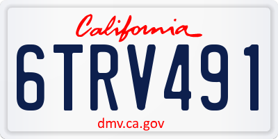 CA license plate 6TRV491