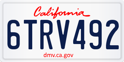 CA license plate 6TRV492