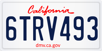 CA license plate 6TRV493