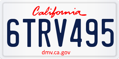 CA license plate 6TRV495