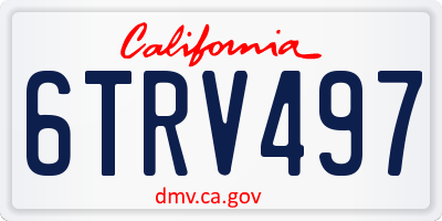 CA license plate 6TRV497