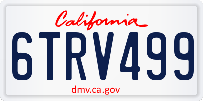 CA license plate 6TRV499