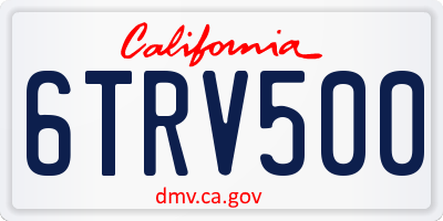 CA license plate 6TRV500