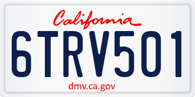 CA license plate 6TRV501