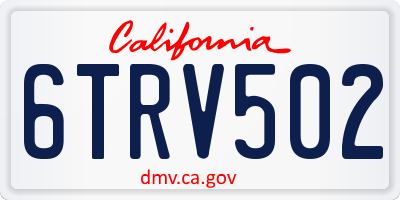 CA license plate 6TRV502