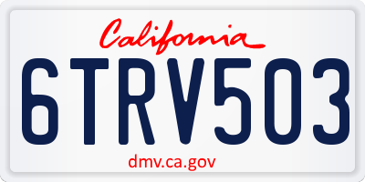 CA license plate 6TRV503
