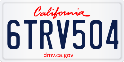 CA license plate 6TRV504