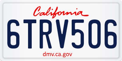 CA license plate 6TRV506