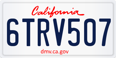 CA license plate 6TRV507