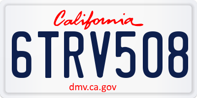 CA license plate 6TRV508