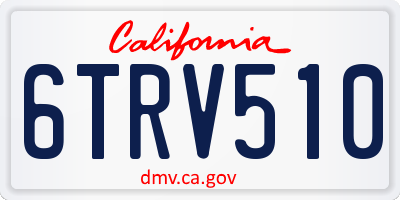 CA license plate 6TRV510