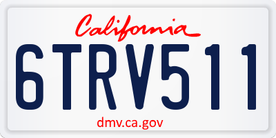 CA license plate 6TRV511