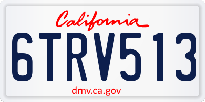 CA license plate 6TRV513