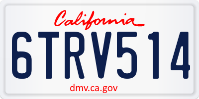 CA license plate 6TRV514